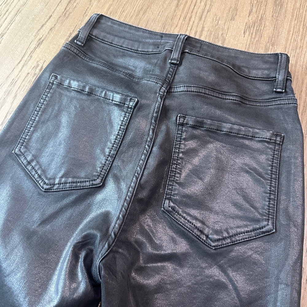 ASOS Black Faux Leather Straight Leg Pants Size Small 25/32 - Picture 7 of 7